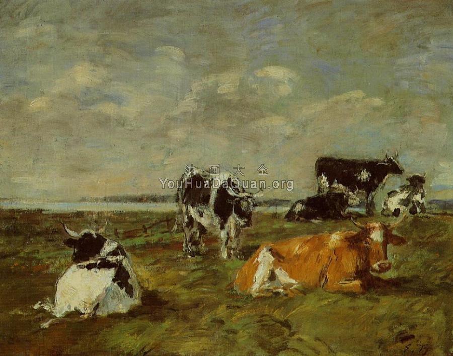 Cows near the Sea - 尤金·布丹